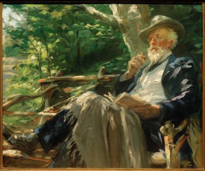 Portræt af digteren Holger Drachmann i Skagenskoven af Peder Severin Krøyer