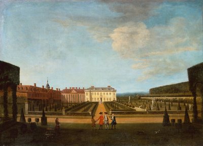 Udsigt over haven og Main Parterre i Winchendon House af Peter Tillemans