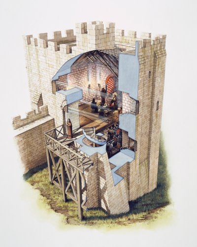 Peveril Castle, 12. århundrede, c1990-2010 af Peter Urmston