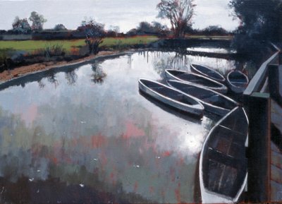 Barcombe Mills, Sussex, 2007 (olie på lærred) af Peter Wilson