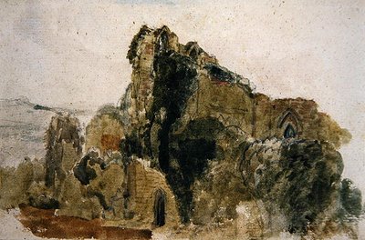 A Ruined Abbey (akvarel på papir) af Peter de Wint