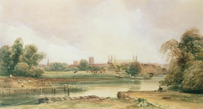 Cambridge (blyant og akvarel på papir) af Peter de Wint