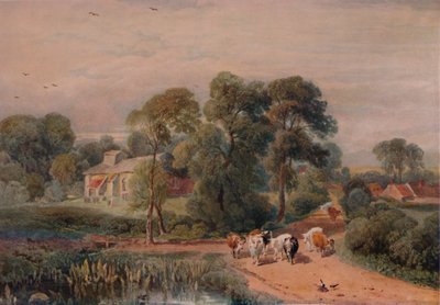 Vejscene med kvæg, 1800-tallet, 1935 af Peter de Wint