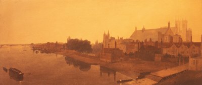 Westminster Abbey and Hall og Old Houses of Parliament af Peter de Wint
