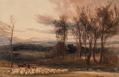 Winters Dusk, ca. 1830 (wc på papir) af Peter de Wint