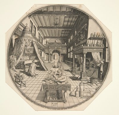 Heinrich Khunrath, alkymist fra Leipzig, i sit bibliotek af Peter van der Doort