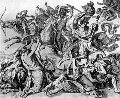 Apokalypsens fire ryttere, 1926. af Peter von Cornelius