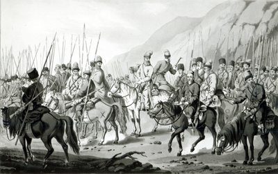 Forskellige stammer af russiske kosakker i marchorden, 1813 af Peter von Hess
