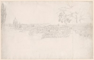 Fantasy Panorama af Rom fra St. Peters til Castel San Angelo af Peter von Hess