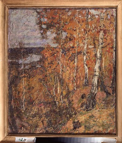 Efterårs elegi. Maleri af Pyotr Ivanovich Petrovichev (Pyotr Petrovichev) (1874-1947), olie på lærred af Petr Ivanovic Petrovichev