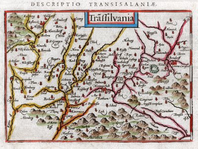 Kort over Transsylvanien 1616 af Petrus Bertius