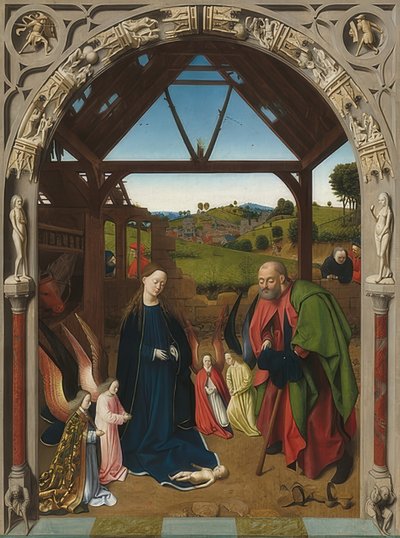 Kristi fødsel. Omkring 1450 af Petrus Christus