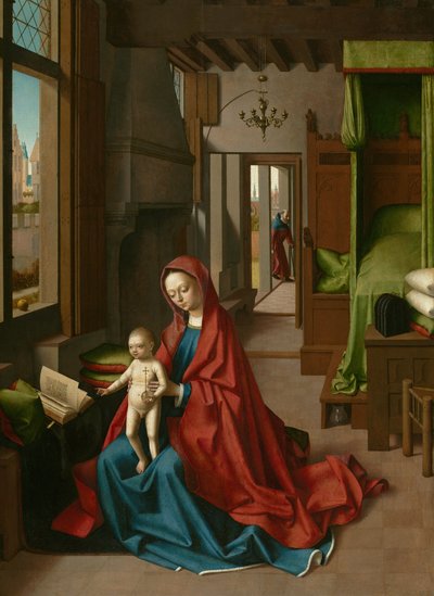 Jomfru og barn i et hjemligt interiør af Petrus Christus