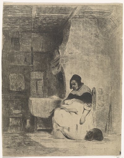læsende kvinde af Petrus Marius Molijn
