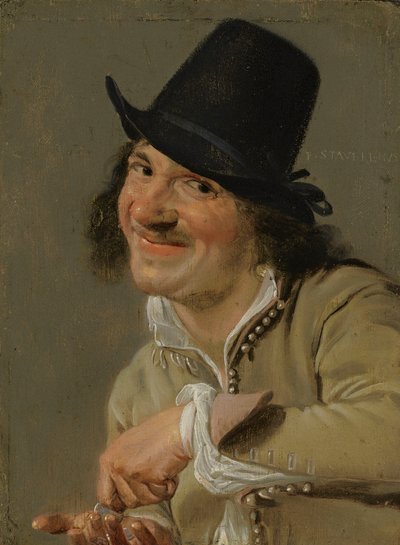 Høring: En mand der tæller mønter. . Fra serien Personifications of the Five Senses, ca. 1635-66 (olie på træ) af Petrus Staverenus