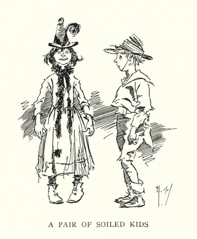 Et par snavsede børn (litho) af Phil May