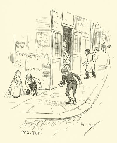 Illustration til Phil Mays Gutter-Snipes af Phil May
