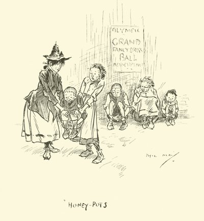 Illustration til Phil Mays Gutter-Snipes af Phil May