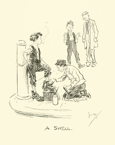 Illustration til Phil Mays Gutter-Snipes af Phil May
