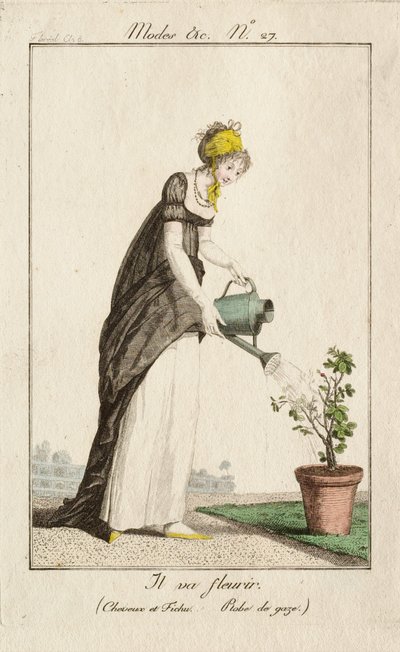 Den vil blomstre (Hår og fichu. Kjole af gaze.) af Philibert-Louis Debucourt