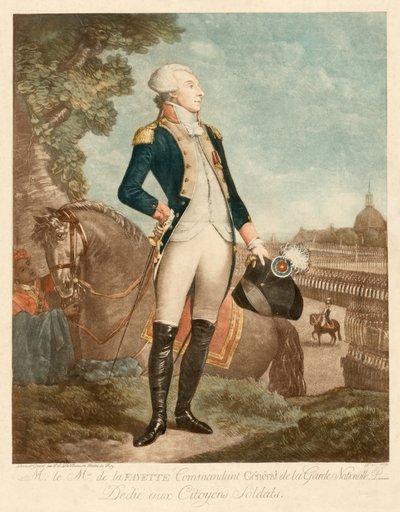 Markis de Lafayette af Philibert-Louis Debucourt