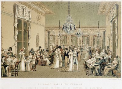 Grand Salon du cafe Frascati i Paris. Litografi af Philibert-Louis Debucourt (1755-1832) af Philibert Louis Debucourt