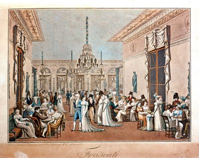 Cafe Frascati af Debucourt, begyndelsen af det 19. århundrede. af Philibert Louis Debucourt