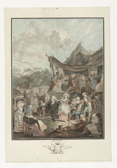 Dansende brud Brudens Menuet af Philibert Louis Debucourt