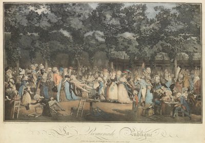 Den offentlige promenade, 1792. af Philibert Louis Debucourt