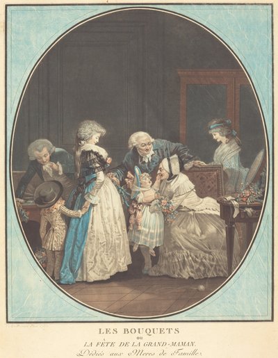 Les Bouquets, eller bedstemors dag af Philibert Louis Debucourt