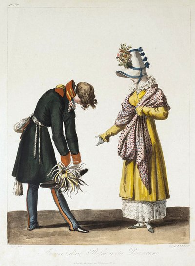 Afsked af en russisk officer med en parisisk kvinde, 1816. af Philibert Louis Debucourt