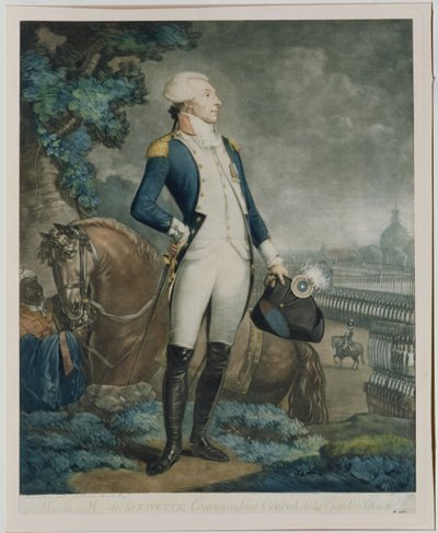 Portræt af Marquis de La Fayette (1757-1834) chef for Nationalgarden, 1790 af Philibert Louis Debucourt
