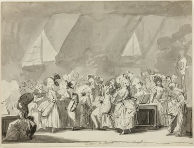 Omklædningsrummet for statister fra Comedie Francaise af Philibert Louis Debucourt