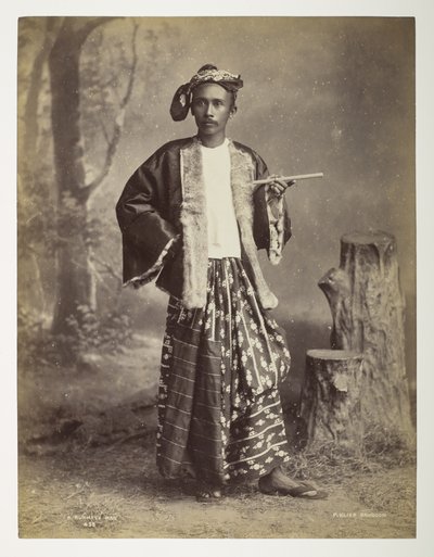 En burmesisk mand fra Views of Burma af Philip Adolphe Klier