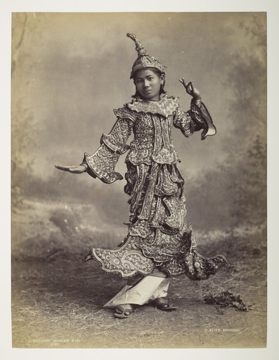 Burmesisk dansepige, udsigt over Burma af Philip Adolphe Klier