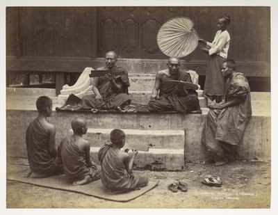 Burmesiske præster (Pongees), fra Views of Burma af Philip Adolphe Klier