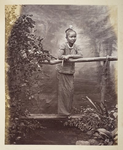 Portræt af en burmesisk jomfru, Fotograf: Klier, Philip Adolphe Gladstone Collection af Philip Adolphe Klier