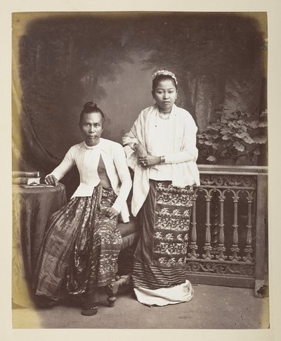 Portræt af en burmesisk mand og kone, Fotograf: Klier, Philip Adolphe Gladstone Collection af Philip Adolphe Klier