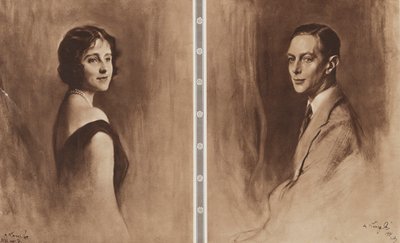Kong George VI og dronning Elizabeth af Philip Alexius de (after) Laszlo