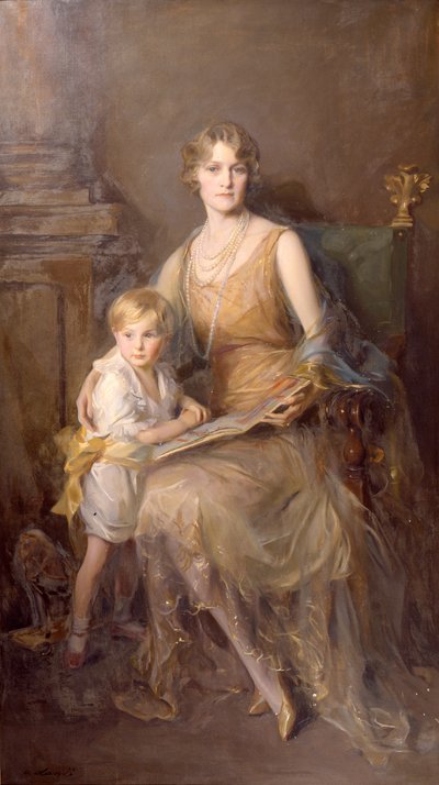 Portræt af Helen, hustru til den 8. hertug af Northumberland og Lord Geoffrey Percy (olie på lærred) af Philip Alexius de Laszlo