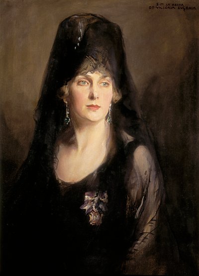 Portræt af Victoria Eugenia af Battenberg (1887-1969), 20. århundrede (olie på lærred) af Philip Alexius de Laszlo