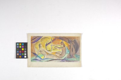 Sketch For Fresco, ukendt dato (akvarel på råhvidt papir) af Philip Ayer Sawyer