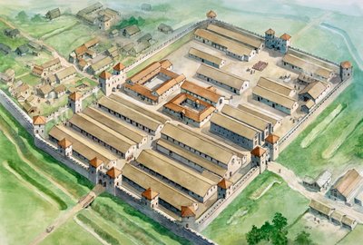 Birdoswald romersk fort, c3. århundrede, c1990-2010 af Philip Corke