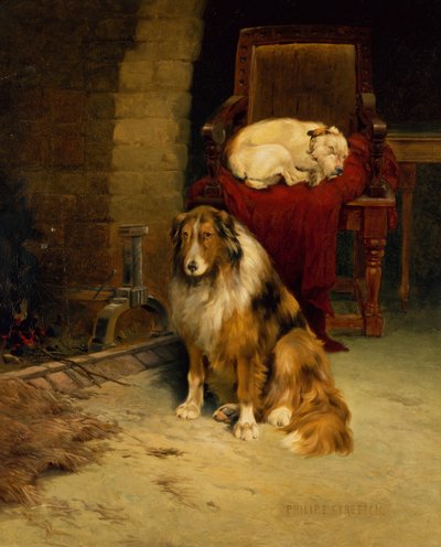 Fireside Companions (olie på lærred) af Philip Eustace Stretton
