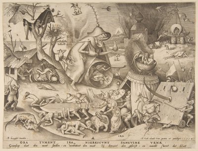 Anger Ira, fra serien The Seven Deadly Sins, 1558. af Philip Galle