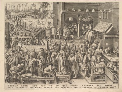 Justice Justicia fra The Virtues, ca. 1559-60. af Philip Galle