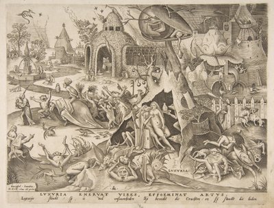 Lust Luxuria fra De syv dødssynder, 1558. af Philip Galle