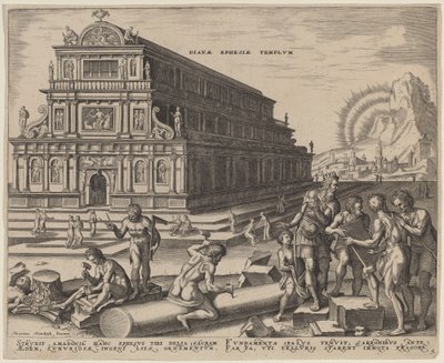 Dianatemplet i Efesos af Philip Galle, after Maerten van Heemskerck