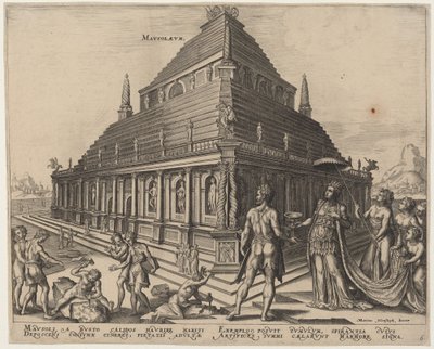 Mausolaeum (Mausolus grav ved Halicarnassus) af Philip Galle, after Maerten van Heemskerck