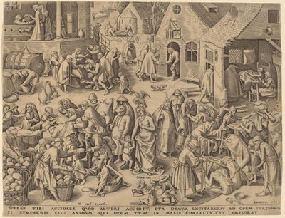 Velgørenhed [recto] af Philip Galle after Pieter Bruegel the Elder